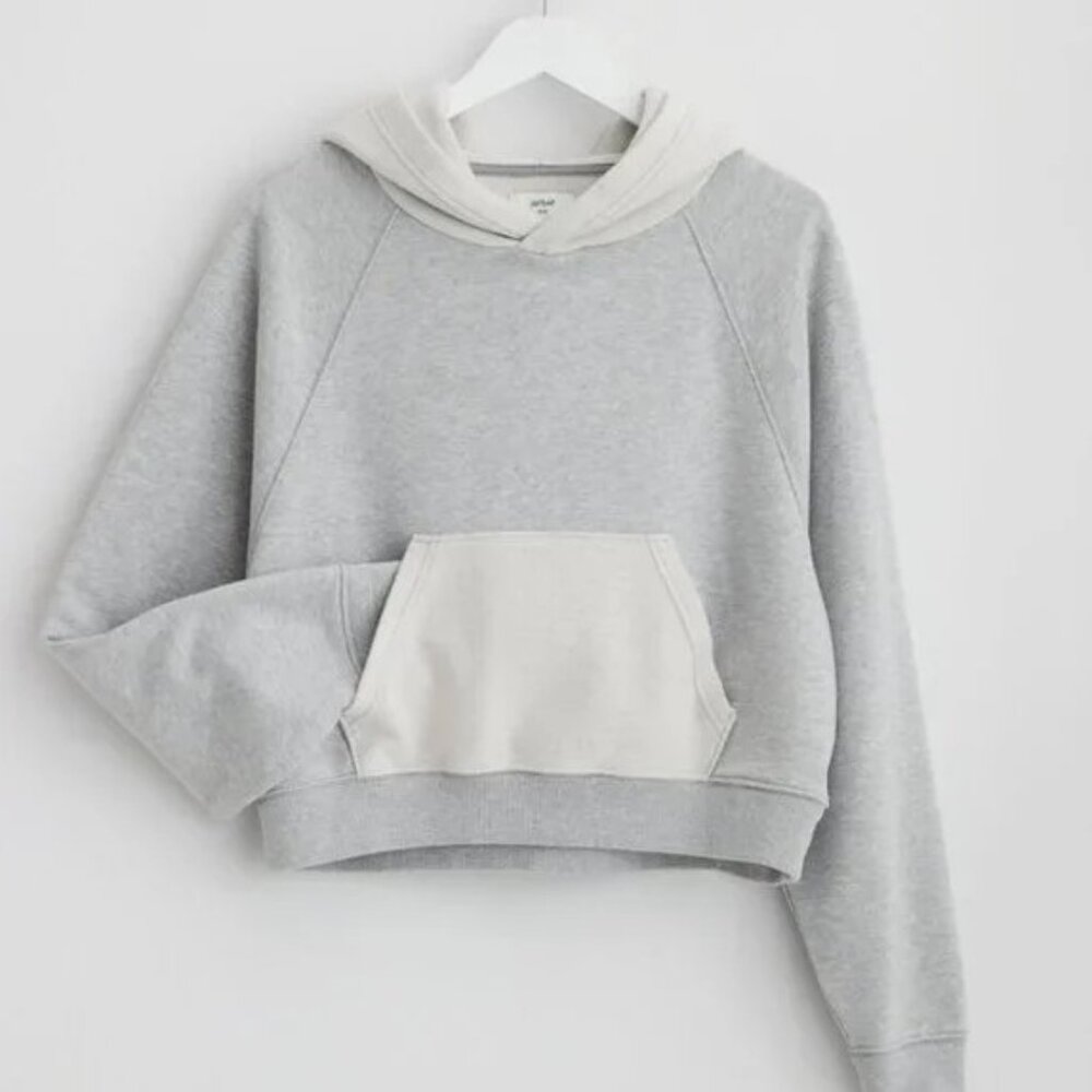 NEW Aerie Luxe Inside Out Cropped Hoodie XL
